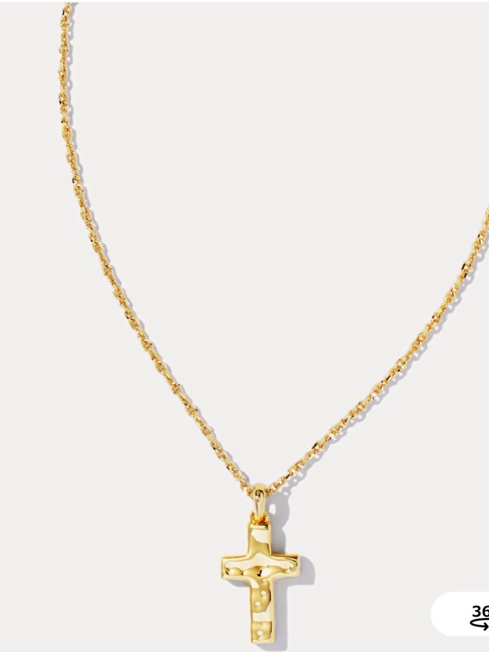 Kendra Scott hammered cross Gold Pendant Necklace yellow NEW on card w pouch